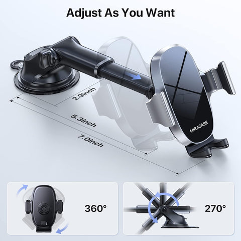 Miracase 4-in-1 Black Car Phone Holder 360° Rotatable Mount