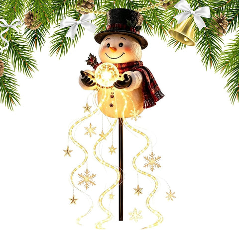 Christmas Walkway Lights Snowman Stake Solar String Light