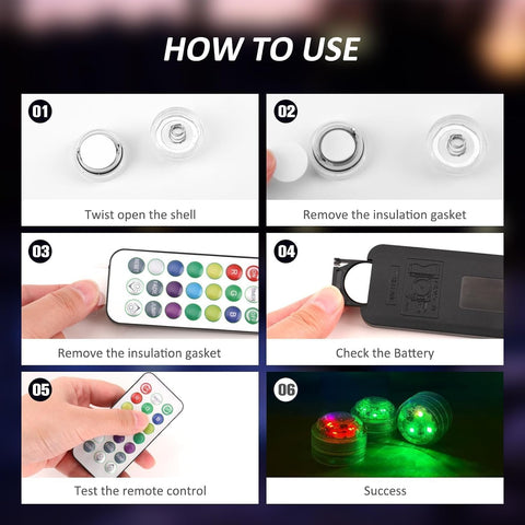 3 Pcs Mini Submersible LED Lights – Waterproof RGB Colour Changing Tea Lights with Remote Control for Ponds, Vases, Aquariums & Decorations
