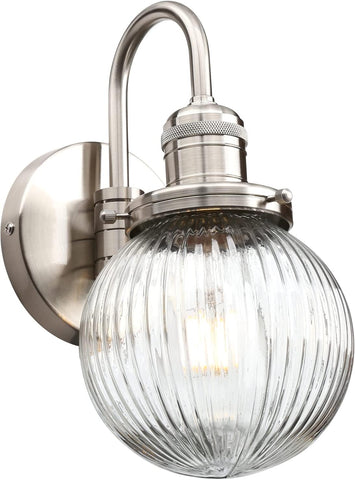Retro Glass Ribbed Wall Light E27 Industrial Sconce
