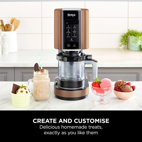 CREAMi Ice Cream & Frozen Dessert Maker – 1.4L Capacity – 7 Preset Programs – Gelato, Sorbet, Smoothie Bowls & Milkshakes – Black & Copper
