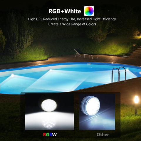 LyLmLe Magnetic Submersible LED Pool Lights RGBW 2 Pack