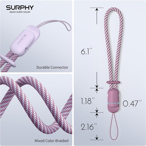 SURPHY Wrist Strap Lanyard for Phone 2 Pack Adjustable Lilac & Lilac Purple