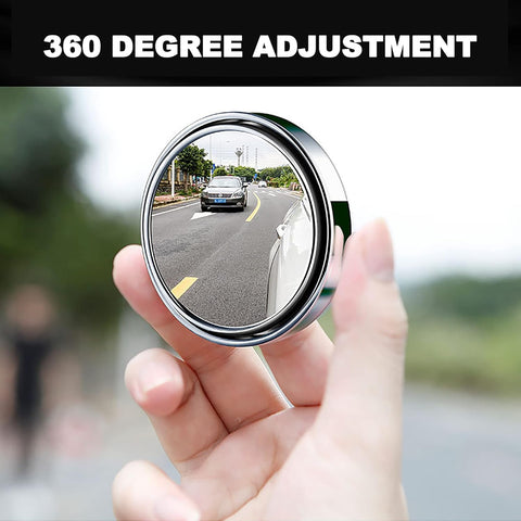 2 Pcs Silver 360° Rotating Blind Spot Mirrors | HD Wide Angle Car Mirrors