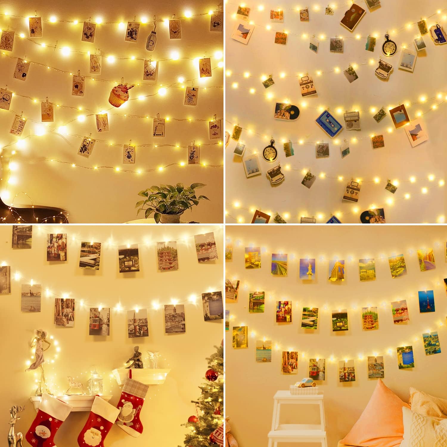 50 LED Photo Clip String Lights Fairy Lights with 30 Clips