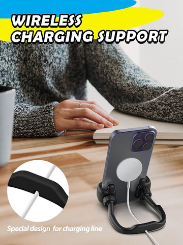 Black Thumbs Up Phone Stand – Lazy Desk Holder for iPhone & Smartphones