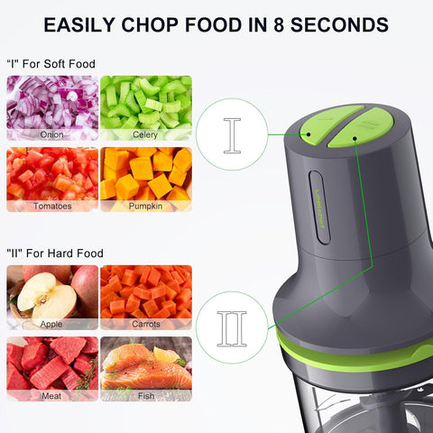 LINKChef Mini Food Processor – 500ml Bowl, 260W, 2 Speeds, 4 Blades, Electric Chopper for Meat, Vegetables & Baby Food