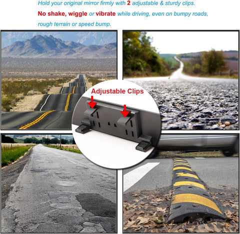 Kitbest 290mm Convex Rear View Mirror for Cars SUV Trucks