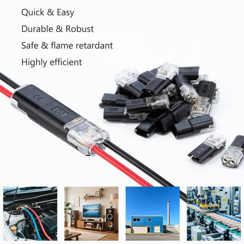 40 Pcs Waterproof 2-Pin Automotive Wire Connectors
