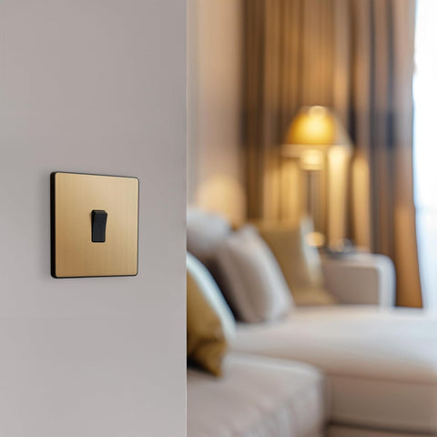 2 Way Screwless Satin Brass Light Switch