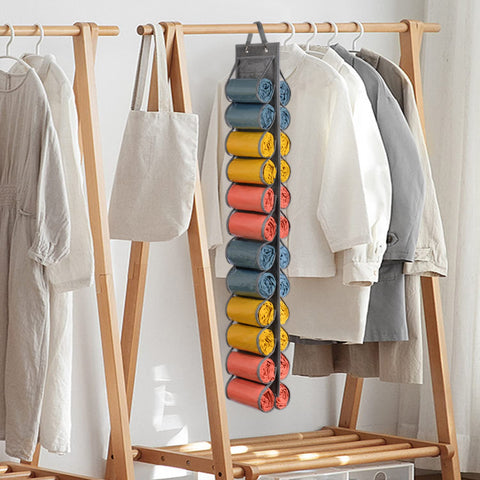 Lirex 24-Pocket Hanging Leggings Organiser – Black Oxford Cloth Closet Storage for Jeans, Shirts and Accessories