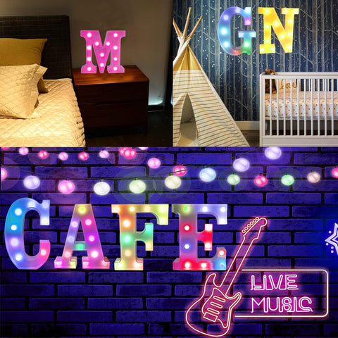 RGB LED Marquee Letter V Light with Remote