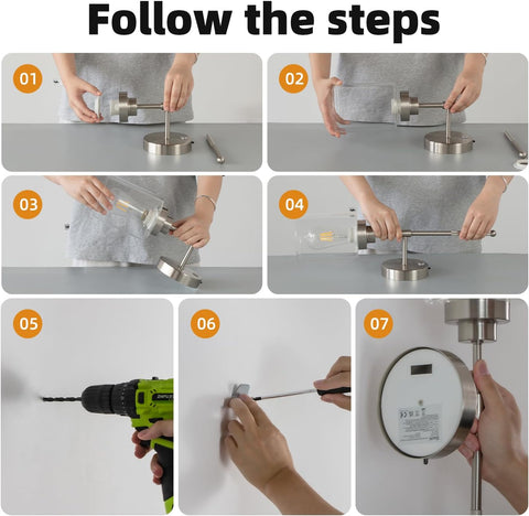 Battery Operated Wall Sconces Set of 2 with Remote and Dimmable LED