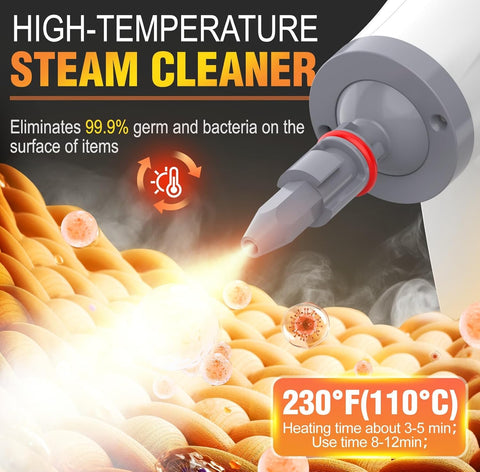 Hand Held Steam Cleaner, 450ml Capacity Portable High Pressure Steam Cleaners with 11 Accessories, Easy And Effortless Steam Cleaner Handheld for Kitchen, Sofa, Car, Floors And Windows