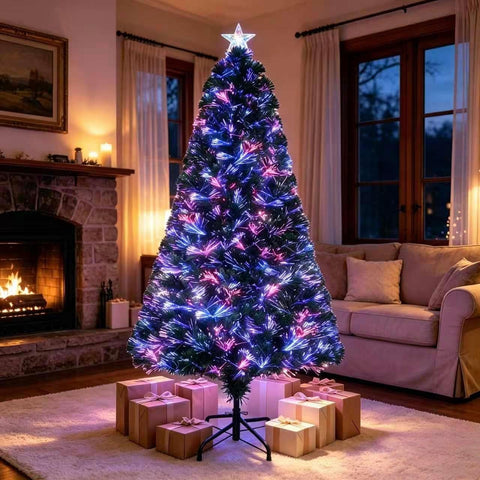 2 Packs Solar Christmas Tree 35.8in Outdoor Prelit Lighted Christmas Tree