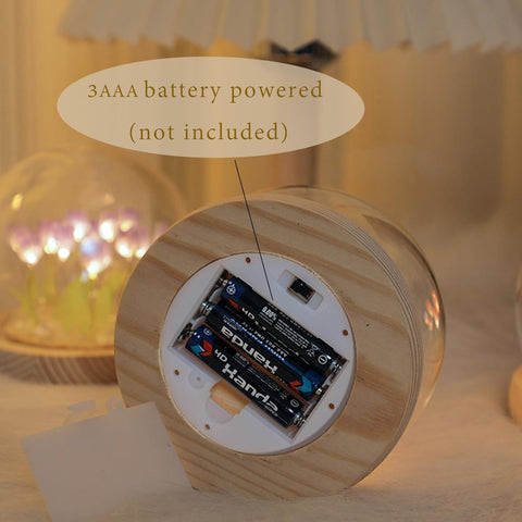 Purple Rose Flower Night Lamp with Warm LED Glow – Cute Battery Powered Bedroom Decor Gift