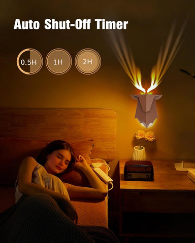 No-Drill Reindeer Wall Light LED Night Lamp with Remote
