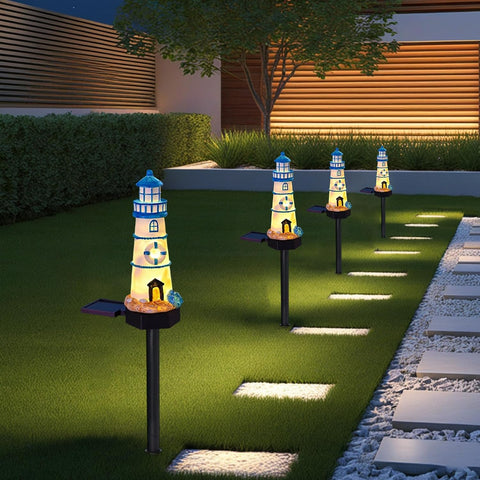Outdoor Solar Lights Watchtower Design Pathway Lamp