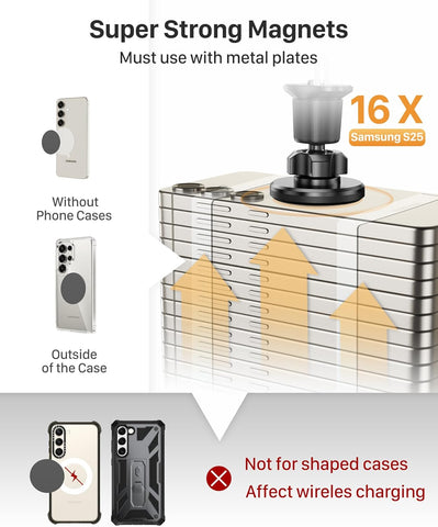 YOSH Magnetic Car Phone Holder Air Vent Mount for iPhone Samsung