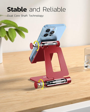 Nulaxy Foldable Adjustable Mobile Phone Stand - Red