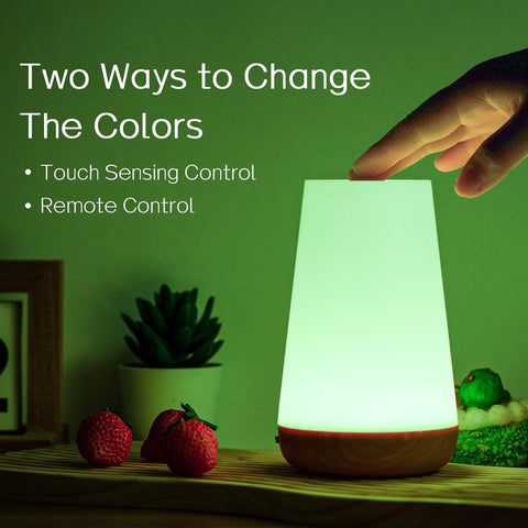 Ledivion LED Touch Bedside Table Lamp – RGB Colour Changing Rechargeable Night Light with Remote Control, 5 Brightness Levels & Timer