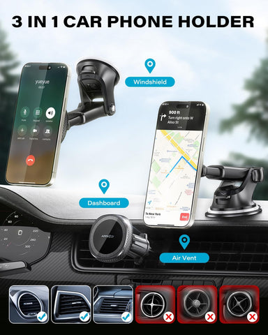 APPS2Car Magnetic Car Phone Holder Mount – Black