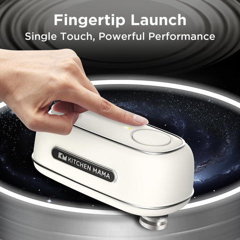 Kitchen Mama Orbit One Rechargeable Can Opener – White – Hands-Free, Type-C Charging