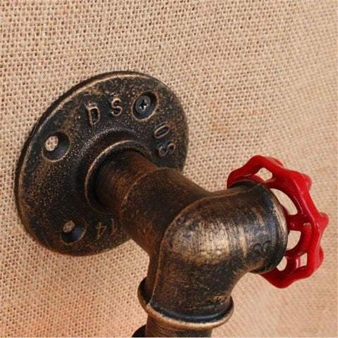 Industrial Wall Lights, Steampunk Wall Lamps, Vintage Water Pipe Wall Light, Retro Valve Tap Lighting Fixture, Single Loft Rustic Wall-Mounted Sconces for Bedroom Bar Pub Farmhouse Café Hotel