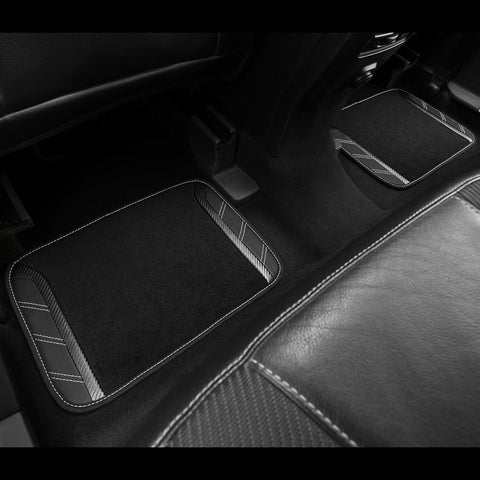 CAR PASS Leather Steering Wheel Cover and Car Floor Mats Set