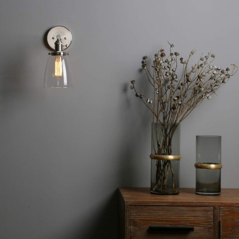 Vintage Industrial Glass Wall Sconce E27