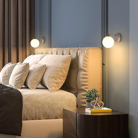 Frosted Glass Globe Wall Light Chrome G9 LED