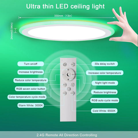 Remote controlled ceiling light RGB UK


