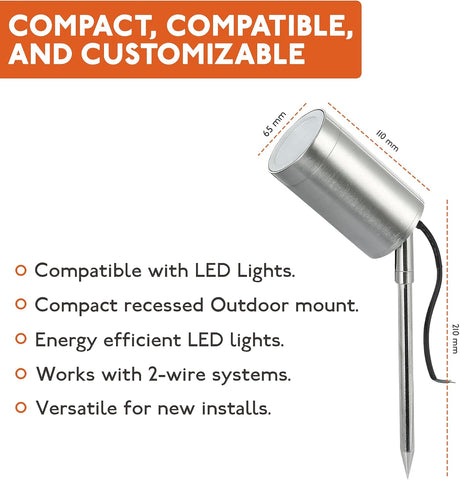 UKEW GU10 Spike Lamp IP65 Waterproof Garden Spotlight Path Tree Light
