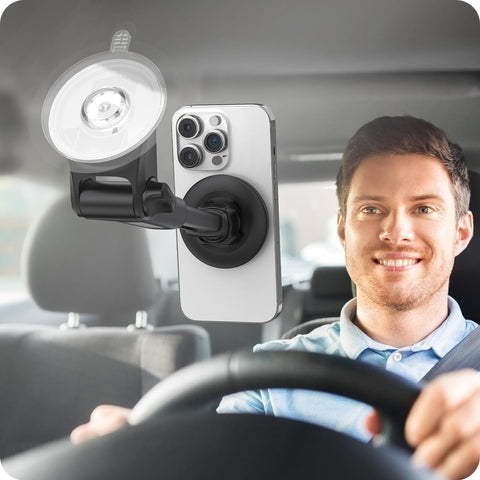 APPS2Car Magsafe Magnetic Car Phone Mount – Windshield & Dashboard iPhone 15/14/13/12 – Red