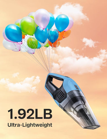 Cordless Handheld Vacuum Cleaner, 8Kpa Powerful Suction Lightweight Portable Mini Vac with 25–30Mins Runtime, Rechargeable Quick Charge Vacuum for Home, Car, Carpet, Pet Hair & Stairs Cleaning