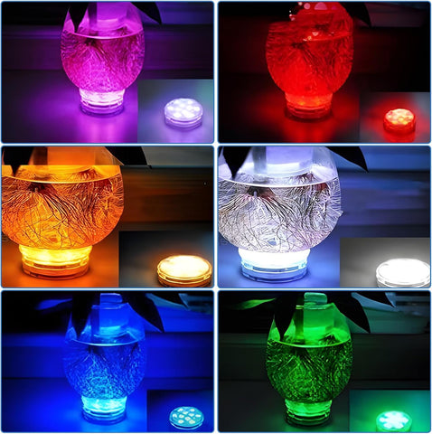 2 Pack Submersible LED Pool Lights with Remote Control – Waterproof Underwater Lights with 16 Colours for Pools, Baths, Hot Tubs, Aquariums & Vases