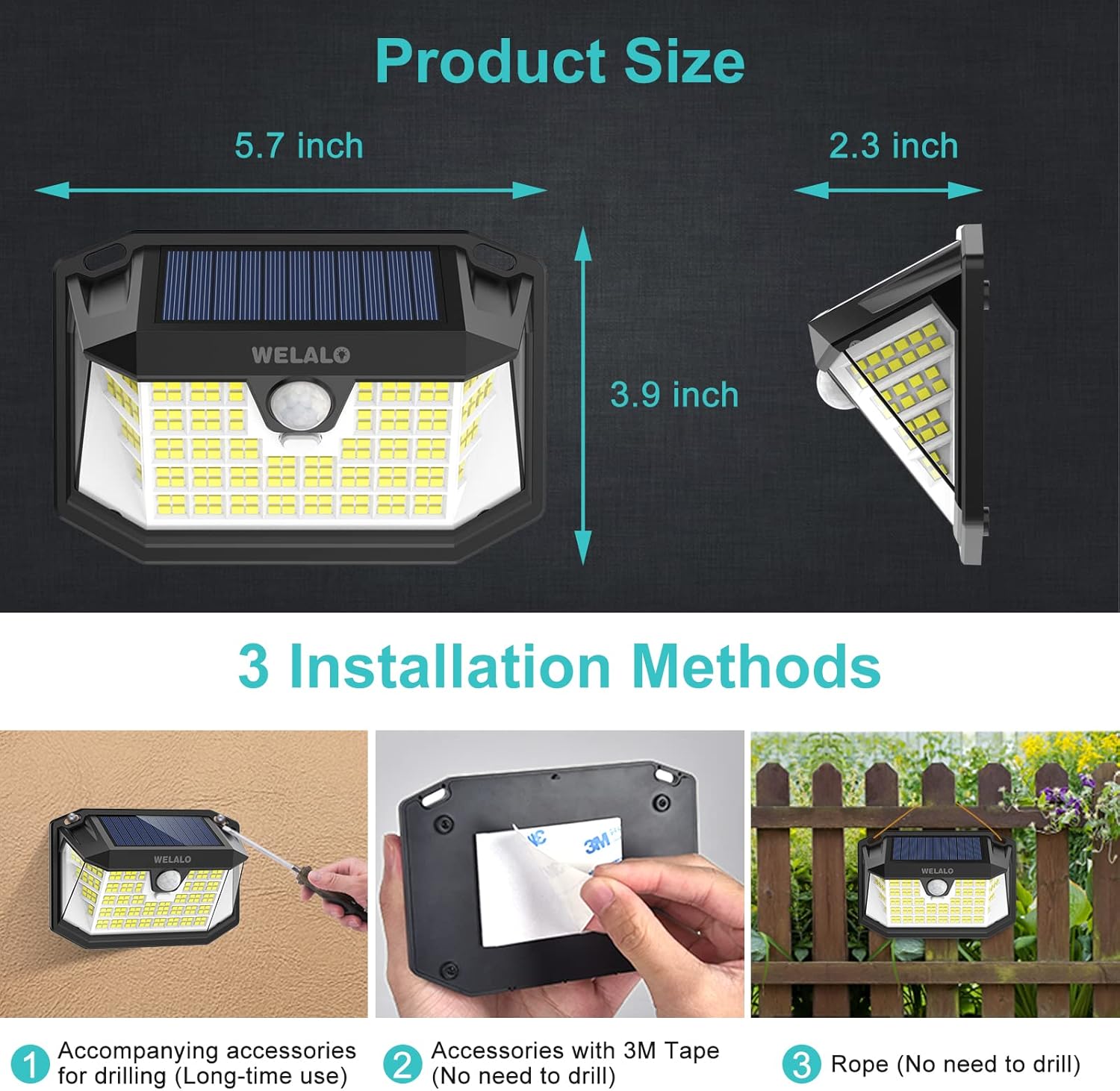 waterproof solar wall light

