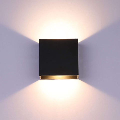 Modern LED Wall Lights for Living Room – 6W Black Aluminum Up Down Indoor Wall Lamp, Hardwired Sconce Lighting for Bedroom, Hallway & Home Deco