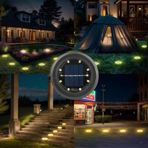 Hqynss Solar Lights Outdoor Garden, 8 Pack Solar Ground Lights, Warm White