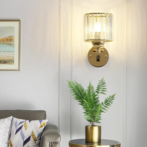 Modern Crystal Wall Light Sconce, E27 Rose Gold Wall Lamp