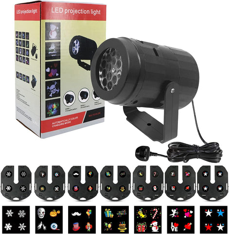 Jsdoin Christmas Projector Lights – LED Snowflake Projector with 8 Patterns, Remote Control & Adjustable Projection for Christmas, Halloween, Weddings & Parties