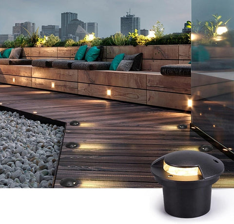 Outdoor Landscape Spotlights Outdoor Ground Landscape Lights 5W IP67 Waterproof Side Step Light for Gardens Driveways Decks RGB Color Changing Pathway Lighting (85 265V)