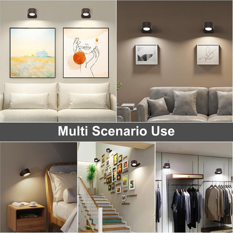 Battery Operated Wall Lights Wall Lamp with Remote Control Dimmable with Rechargeable Batteryfor Living Room Dark Brown Color 1 Pcs