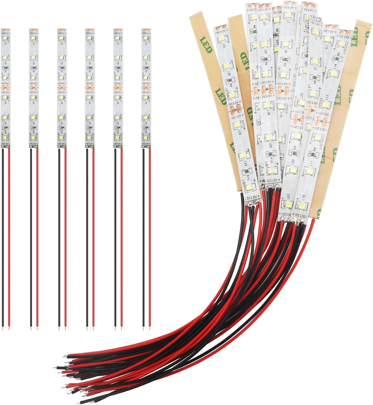 15 PCS 100mm Prewired LED Strip Lights 12-18V White 2335 SMD