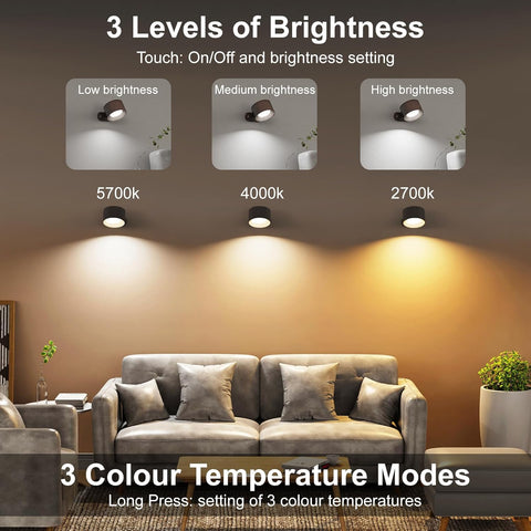 Battery Operated Wall Lights Wall Lamp with Remote Control Dimmable with Rechargeable Batteryfor Living Room Dark Brown Color 1 Pcs