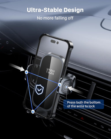 YOSH Double Metal Hook Car Phone Holder for Air Vent