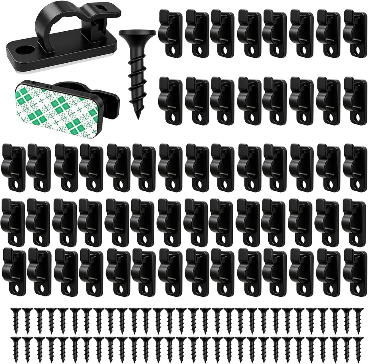 120 Pack String Light Clips with Screws – Dewbeat Outdoor Garden Light Hooks with Adhesive Mounting for Fences, Patios & Balconies – Keep Your Favourite Spaces Beautifully Lit