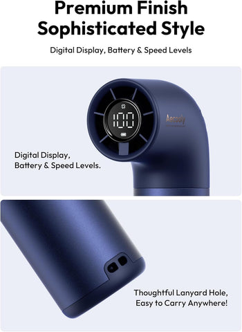 Aecooly Portable Handheld Fan,Powerful Turbo Mini Fan,15H Max Cooling Time,19000 RPM High Speed Aero Pro,6 Speeds Aluminum Case, Pocket Rechargeable Personal Small Travel GIfts for Women Men -BlueB0F8NKQS8H