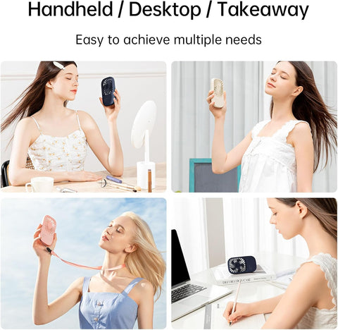 Ultra Slim Handheld Mini Fan - 3 Speeds, USB Rechargeable