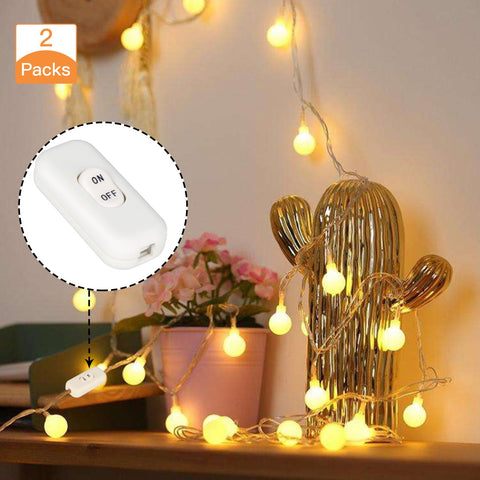 Helunsi Inline Switch 2 Pcs, White Lamp Cord Button Torpedo Switch, Rated 6A 250V ON OFF Electrical Wire Appliance Rocker Switches, Repair Replacement Control Power Cable Plug Desk Table Light Parts